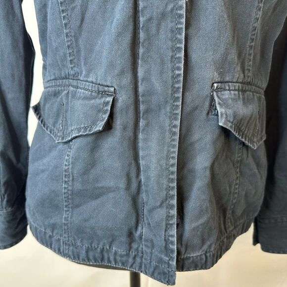 Abercrombie & Fitch Size SMALL Navy Cotton Cinch Waist Utility Jacket - Picture 4 of 15